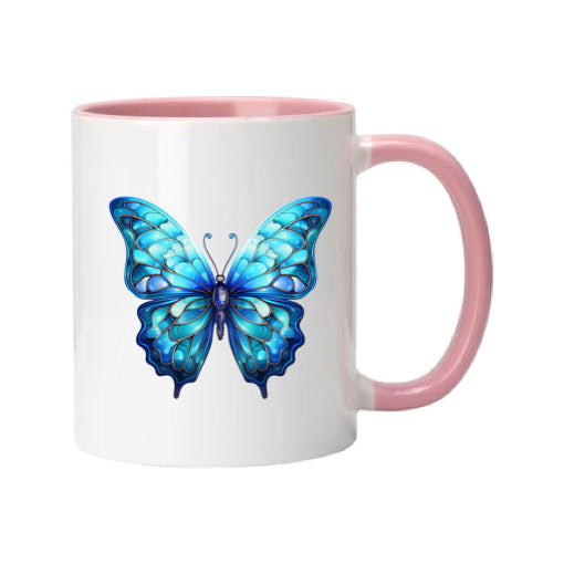 Mug - 11oz - Blue Coloured Butterfly 4