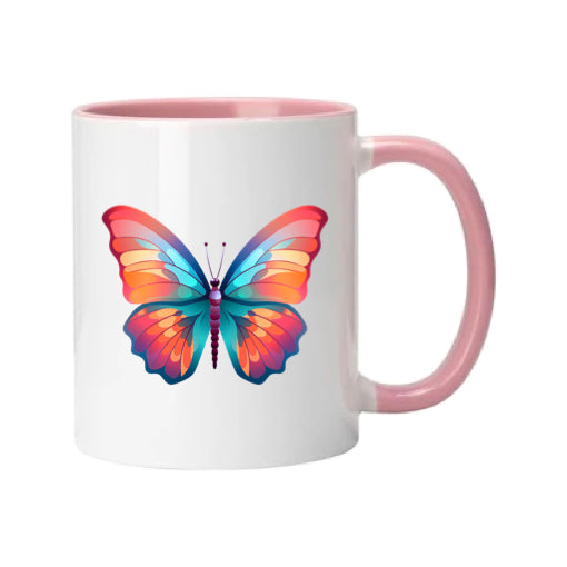 Mug - 11oz - Blue Coloured Orange Butterfly 4