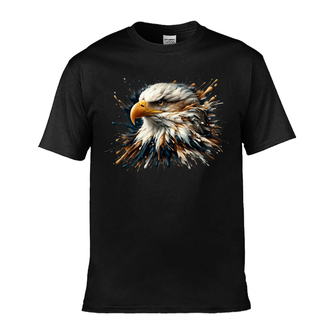 Mens T-Shirts (Gildan Softstyle 64000) - 10 Colours to choose from with a Paint Splashed Eagle Head 1