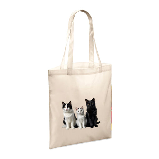 Polyester Tote Bags 10ltr with Black & White Cats