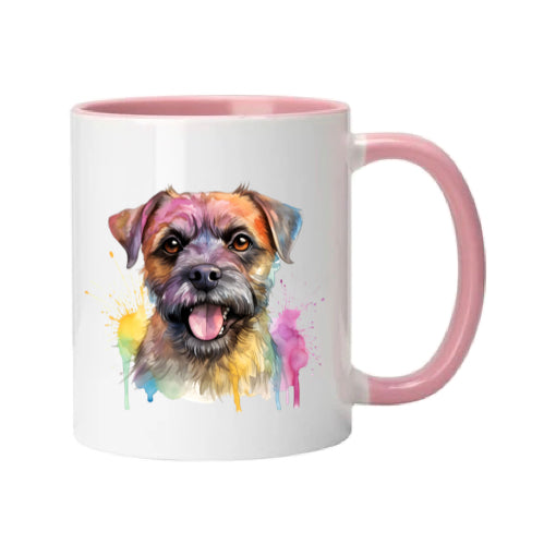 Mug - 11oz - Border Terrier in vibrant watercolours 1