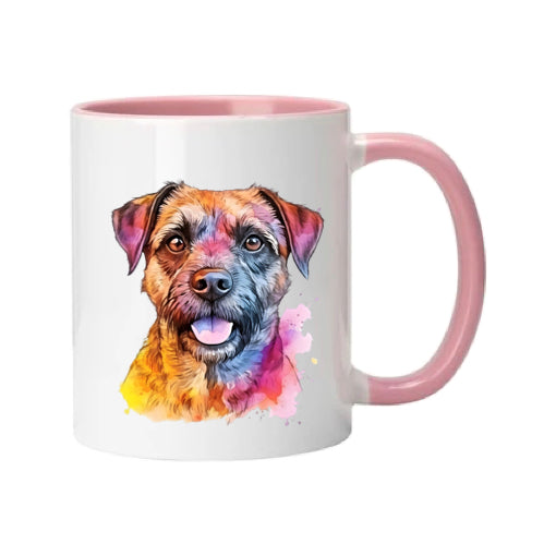 Mug - 11oz - Border Terrier in vibrant watercolours 2