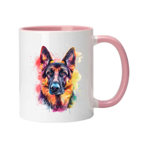Mug - 11oz - German Shepherd in vibrant watercolours 2