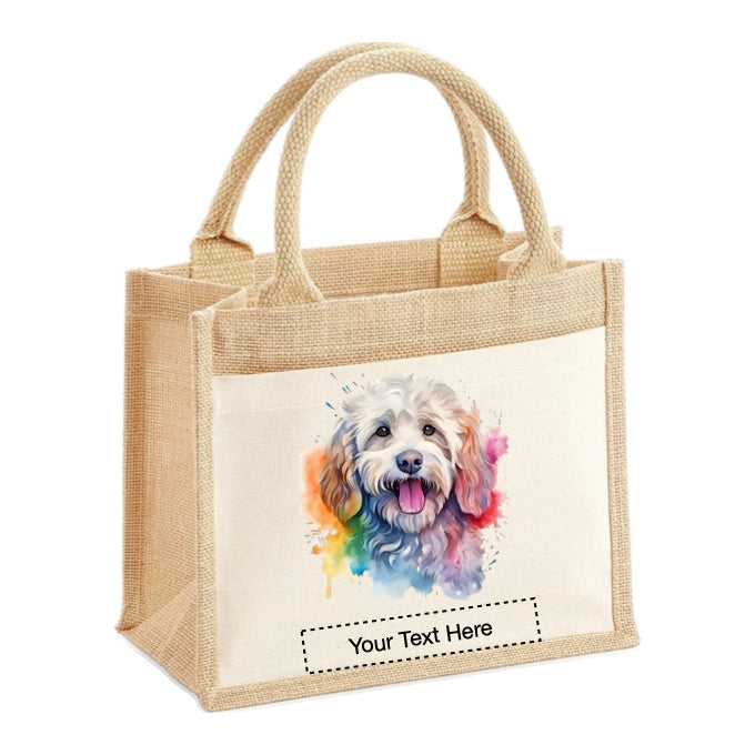 Jute Tote Bags - With 8 different images of Labradoodle dog breed