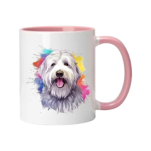 Mug - 11oz - Old English Sheepdog in vibrant watercolours 1