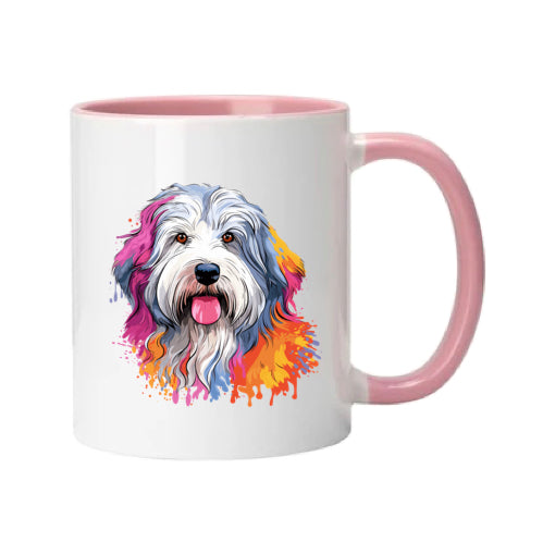 Mug - 11oz - Old English Sheepdog in vibrant watercolours 5