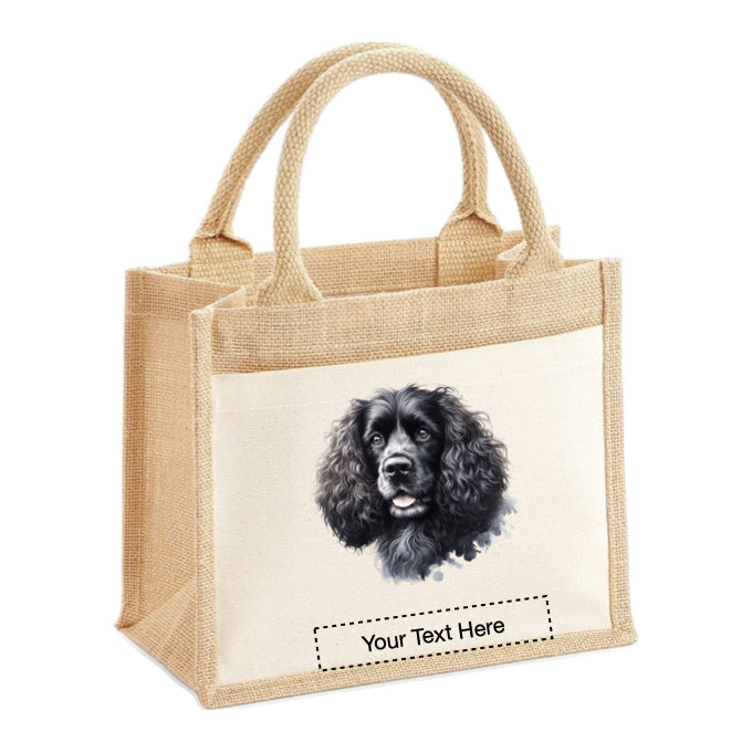 Jute Tote Bags - With 4 different images of American Water Spaniel dogs