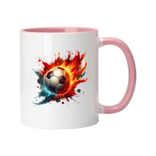 Mug - 11oz - Sports - Red,Orange, Blue Paint Splashed Football