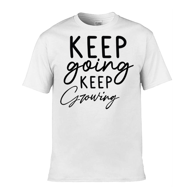 Mens T-Shirt (Gildan Softstyle 64000) - 9 Colours to choose from with 'Keep going keep growing' message