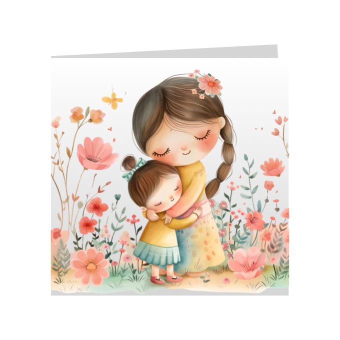 Square Greeting Cards for Woman & Child
