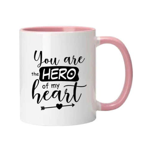 Mug - 11oz - Romantic Saying - 'You are the hero of my heart'