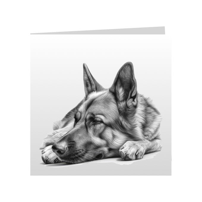 Square Greeting Cards with Sketched German Shepherds