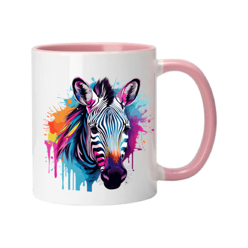 Mug - 11oz - Zebra in vibrant watercolours 2