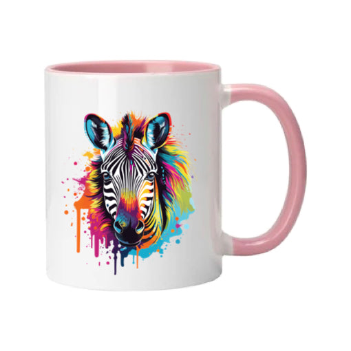 Mug - 11oz - Zebra in vibrant watercolours 1