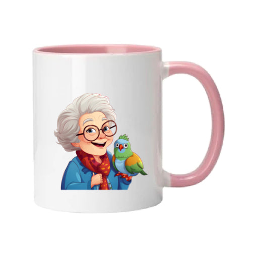 Mug - 11oz - OAP - Lady with a bird 1