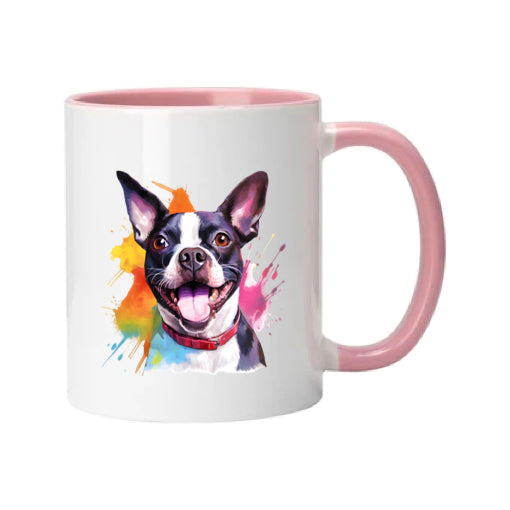 Mug - 11oz - Boston Terrier in vibrant watercolours 4