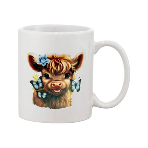 Mug - 11oz - Calf with blue butterflies