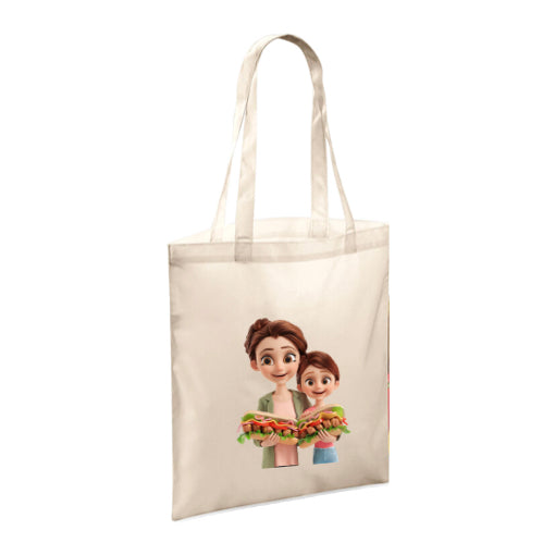 Polyester Tote Bags 10ltr - Woman & Child with Food & Drink