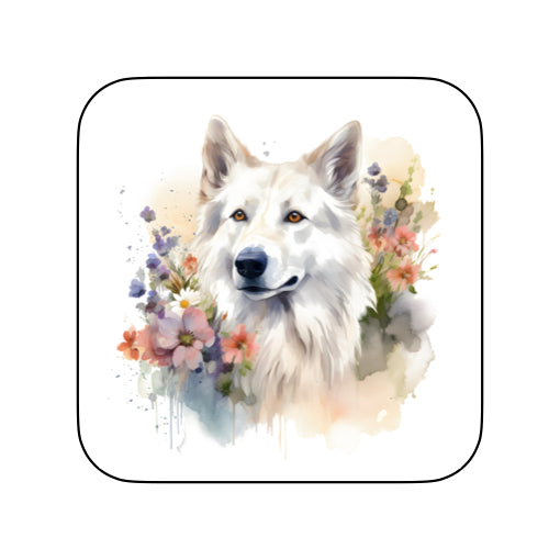 Coasters of White Swiss Shepherds (German Shepherds)