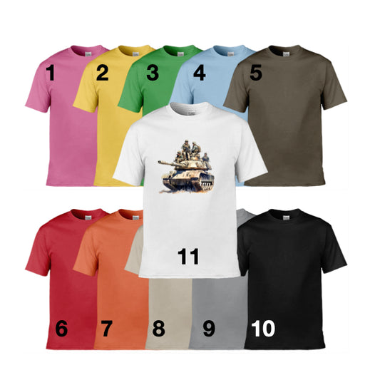 Mens T-Shirt (Gildan Softstyle 64000) - 11 Colours to choose from with an image of - Tank 31
