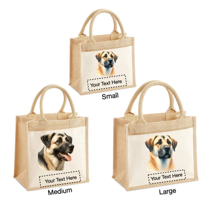 Jute Tote Bags - With 2 different images of Anatolian Shepherd dogs