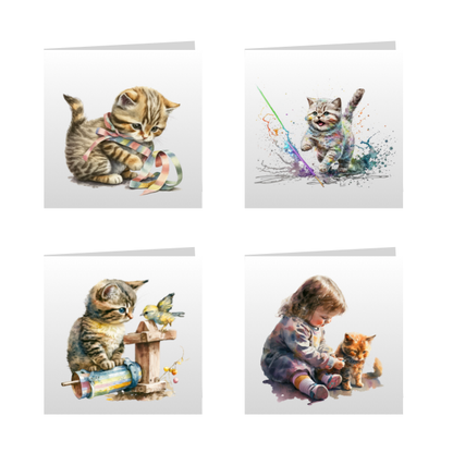 Square Greeting Cards - Cute Kittens