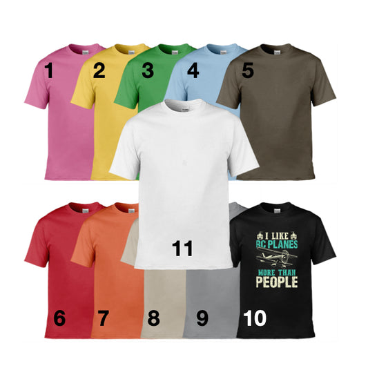 Mens T-Shirt (Gildan Softstyle 64000) - 11 Colours to choose from with 'I like RC planes more than people')