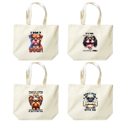 Cotton Tote Bags 18ltr - Sarcastic Quotes with Dogs