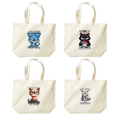 Cotton Tote Bags 18ltr-  Sarcastic Quotes with Cats