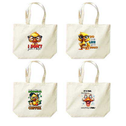 Cotton Tote Bags 18ltr-  Sarcastic Quotes with Ducks