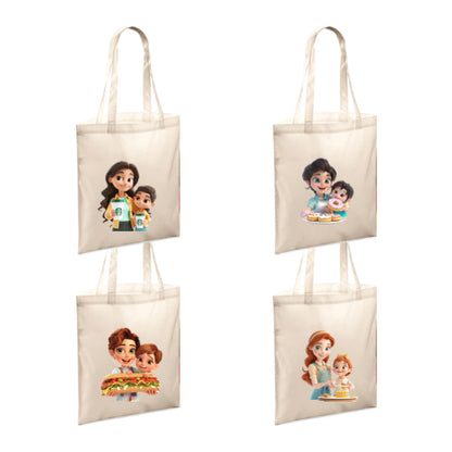Polyester Tote Bags 10ltr - Woman & Child with Food & Drink