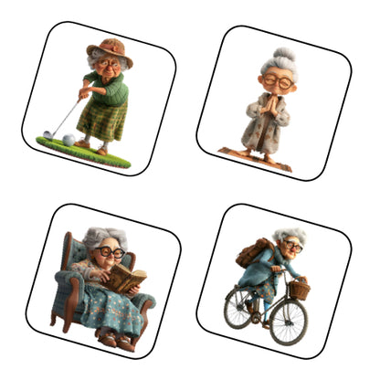 Coasters with OAP Women & Hobbies - Group C