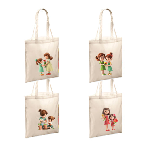 Polyester Tote Bags 10ltr - Woman & Child with Flowers