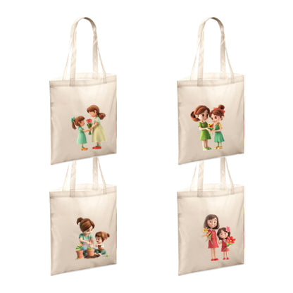 Polyester Tote Bags 10ltr - Woman & Child with Flowers