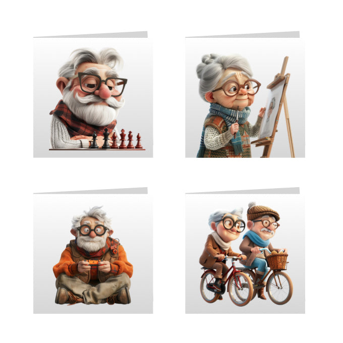 Square Greeting Cards - OAP - Hobbies