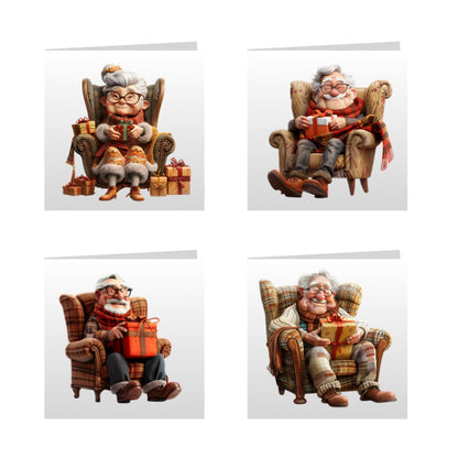 Square Greeting Cards - OAP Christmas