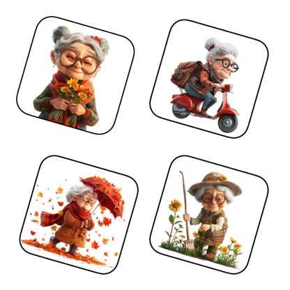 Coasters with OAP Women Outside - Group D