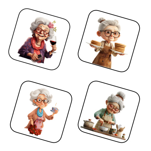 Coasters with OAP Women Food & Drink - Group B