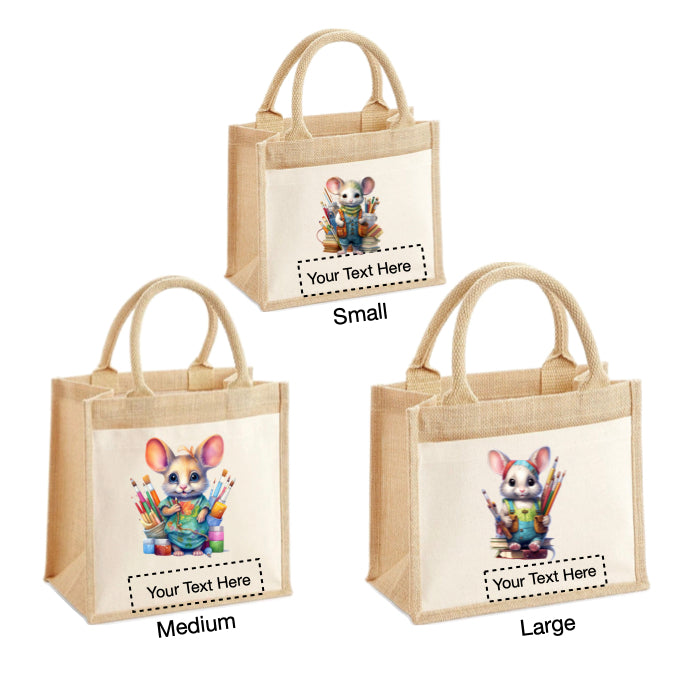 Jute Tote Bags - With 21 different Mouse Artists