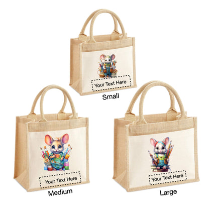 Jute Tote Bags - With 21 different Mouse Artists