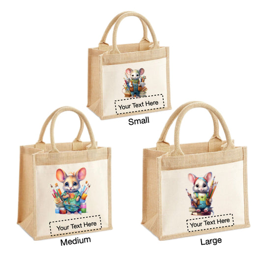 Jute Tote Bags - With 21 different Mouse Artists