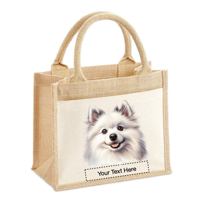 Jute Tote Bags - With 5 different images of American Eskimo dogs