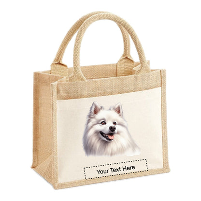 Jute Tote Bags - With 5 different images of American Eskimo dogs