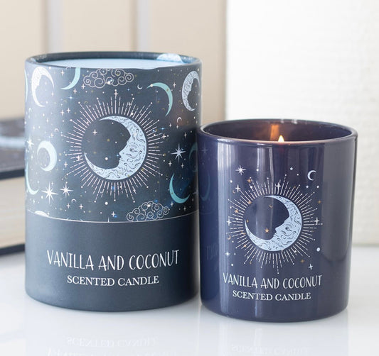 Blue Moon Vanilla and Coconut Scented Candle