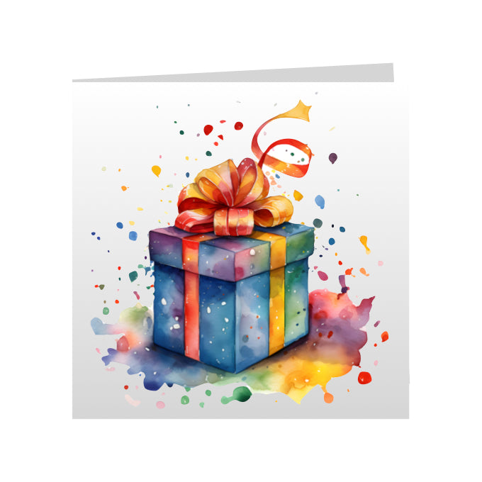 Square Greeting Cards - Birthday Balloons & Presents