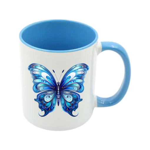 Mug - 11oz - Blue Coloured Butterfly 1
