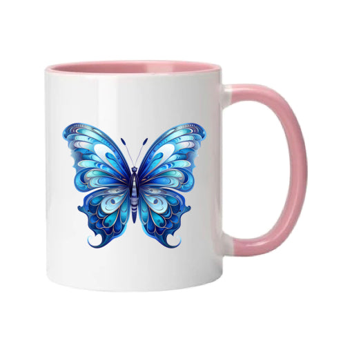 Mug - 11oz - Blue Coloured Butterfly 1