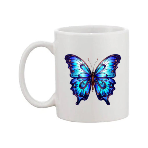 Mug - 11oz - Blue Coloured Butterfly 2