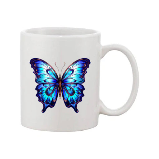 Mug - 11oz - Blue Coloured Butterfly 2