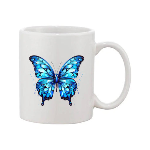 Mug - 11oz - Blue Coloured Butterfly 3